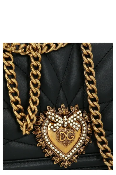 Δερμάτινα τσάντα ώμου Dolce & Gabbana μαύρο