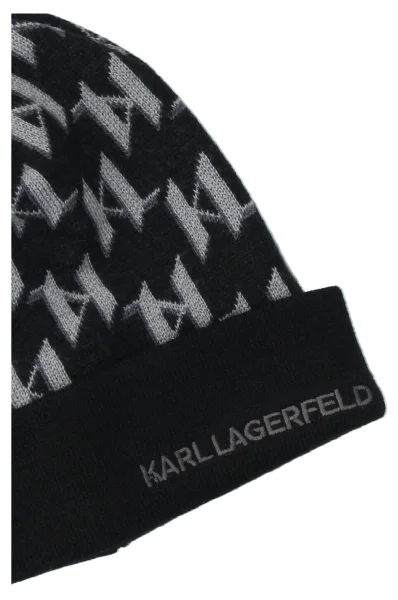 Μάλλινη καπέλο Karl Lagerfeld μαύρο