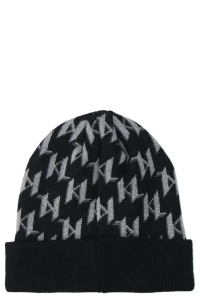 Μάλλινη καπέλο Karl Lagerfeld μαύρο