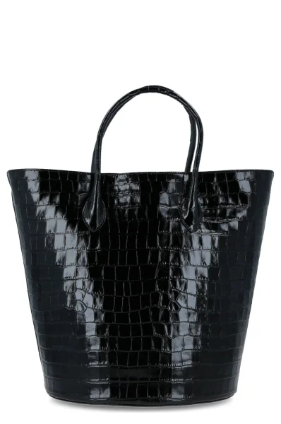 Δερμάτινα τσάντα shopper Diana Croco Coccinelle μαύρο