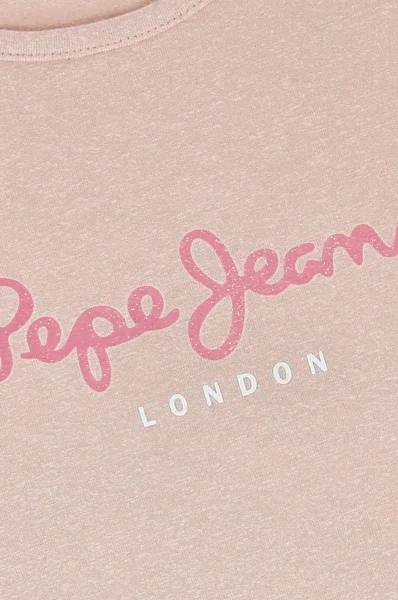 T-shirt HANA GLITTER | Regular Fit Pepe Jeans London πουδραρισμένο ροζ