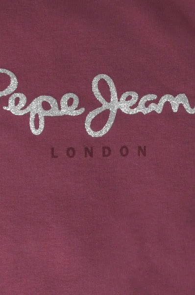 T-shirt HANA GLITTER | Regular Fit Pepe Jeans London μπορντό