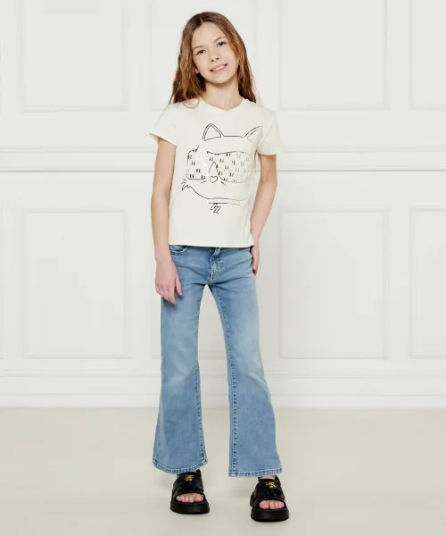 T-shirt | Regular Fit Karl Lagerfeld Kids κρεμώδες