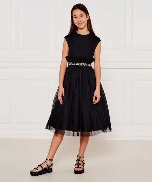 Φόρεμα Karl Lagerfeld Kids μαύρο