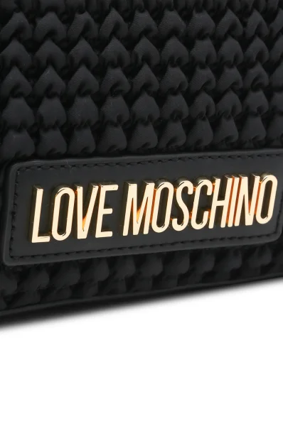 Τσάντα ώμου BORSA NYLON SMOCK NERO+ PU NERO Love Moschino μαύρο