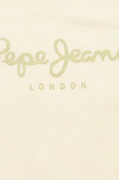 T-shirt HANA GLITTER | Regular Fit Pepe Jeans London κρεμώδες