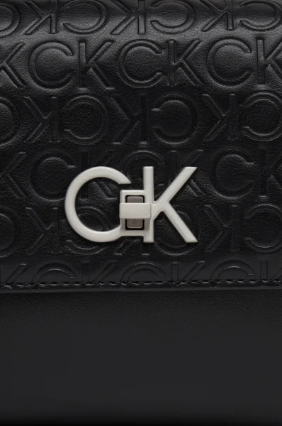 Τσάντα ώμου RE-LOCK EW CONV CROSSBODY-EMB MN Calvin Klein μαύρο