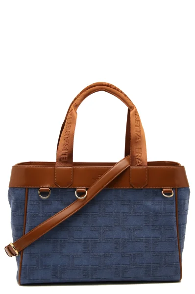 Τσάντα shopper 2 σε 1 Elisabetta Franchi ναυτικό μπλε