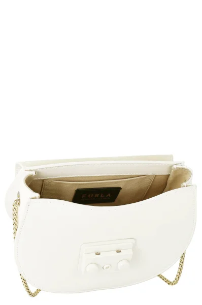 Δερμάτινα ταχυδρομική τσάντα METROPOLIS MINI Furla άσπρο