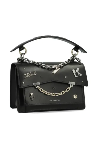 Δερμάτινα τσάντα ώμου Karl Seven Pins Karl Lagerfeld μαύρο