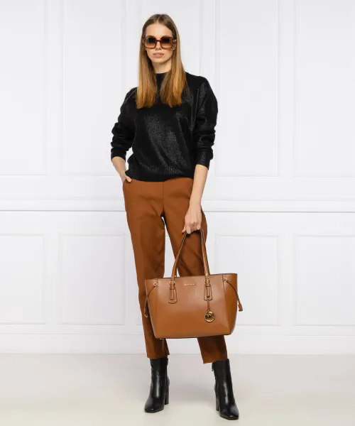 Δερμάτινη τσάντα shopper VOYAGER Michael Kors χρώμα κονιάκ
