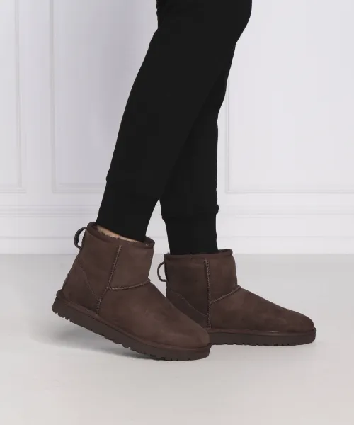 Δερμάτινες μπότες χιονιού W Classic Mini II UGG καφέ