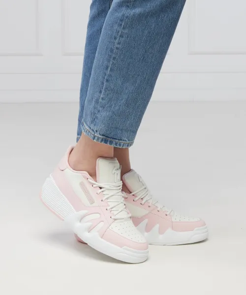 Δερμάτινος sneakers Giuseppe Zanotti πουδραρισμένο ροζ