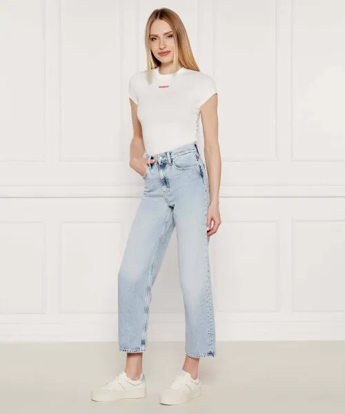 Δερμάτινα sneakers THE GREENWICH FLATFORM Tommy Jeans εκρί