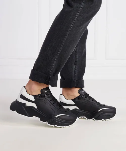 Δερμάτινος sneakers Dolce & Gabbana μαύρο