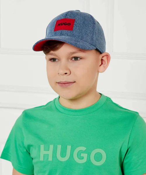 Καπέλο μπείζμπολ HUGO KIDS μπλέ
