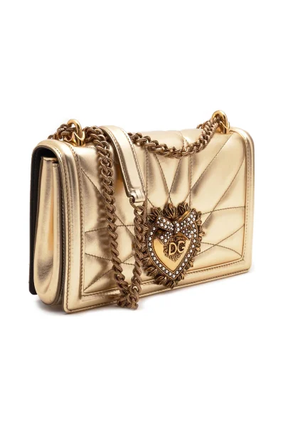 Δερμάτινα ταχυδρομική τσάντα Devotion small Dolce & Gabbana χρυσό