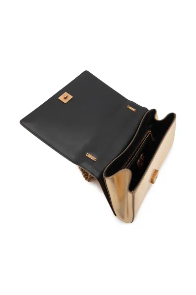 Δερμάτινα ταχυδρομική τσάντα Devotion small Dolce & Gabbana χρυσό