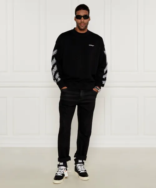 Δερμάτινος sneakers OFF-WHITE μαύρο