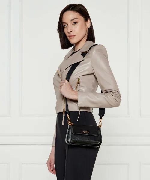 Δερμάτινη τσάντα ώμου 4 σε 1 Kate Spade μαύρο