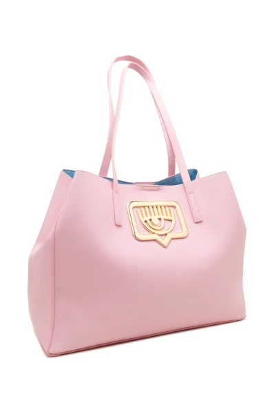 Τσάντα shopper + τσαντάκι RANGE B - EYELIKE BUCKLE, SKETCH 03 Chiara Ferragni πουδραρισμένο ροζ