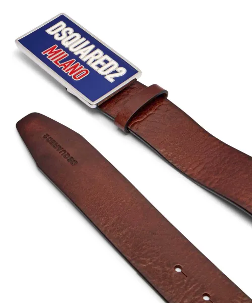 Δερμάτινα ζώνη Dsquared2 καφέ