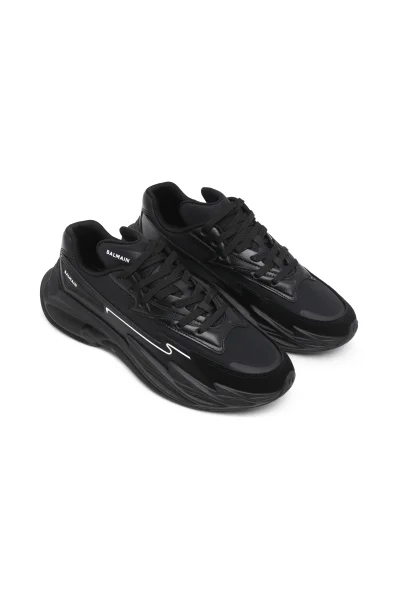 Δερμάτινος sneakers RUN-ROW Balmain μαύρο