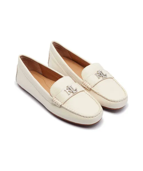 Δερμάτινα μοκασίνια BARNSBURY LAUREN RALPH LAUREN εκρί