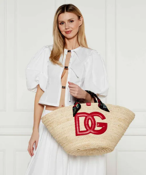Τσάντα shopper Kandra | με την προσθήκη δέρματος Dolce & Gabbana μπεζ