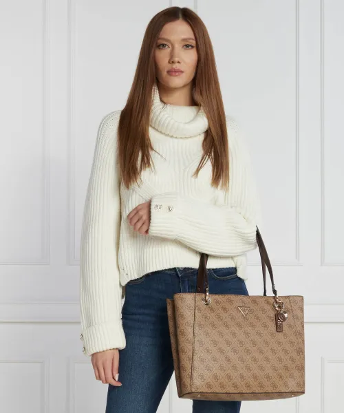 Τσάντα shopper Guess καφέ