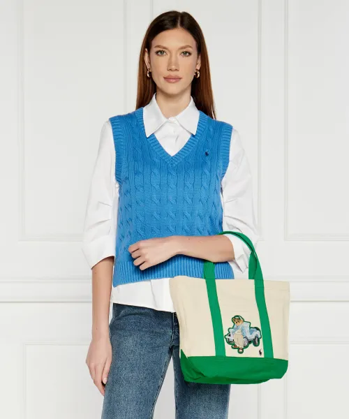 Τσάντα shopper POLO RALPH LAUREN μπεζ