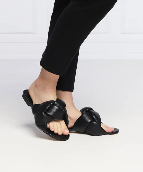 Δερμάτινος παντόφλες DONNA MSGM μαύρο