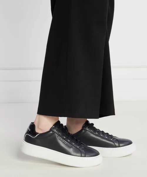 Δερμάτινος sneakers MAXI KUP Karl Lagerfeld μαύρο
