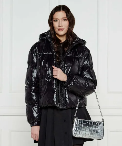 Δερμάτινη τσάντα ώμου Empire Michael Kors ασημί