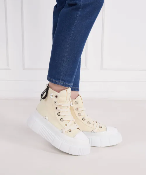 δερμάτινος sneakers matilda canvas high 23 INUIKII μπεζ