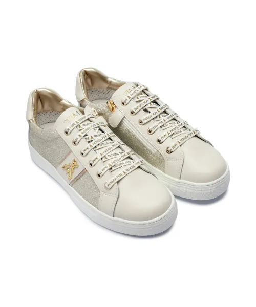 Δερμάτινα sneakers Patrizia Pepe μπεζ