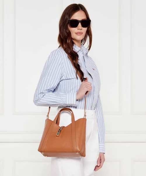 Δερμάτινη τσάντα ώμου FURLA GOCCIA S Furla καφέ