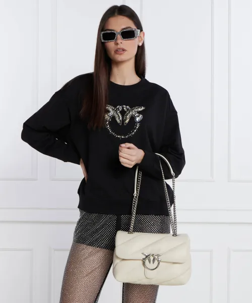 Δερμάτινη τσάντα ώμου LOVE CLASSIC PUFF Pinko μπεζ