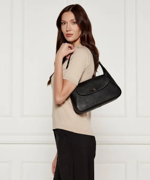 Δερμάτινη τσάντα ώμου SCHYLAR LAUREN RALPH LAUREN μαύρο