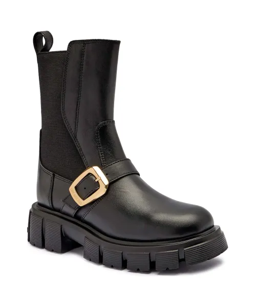 Δερμάτινα μποτάκια με πλατφόρμα Love Moschino | μαύρο JA24105G1NIA0