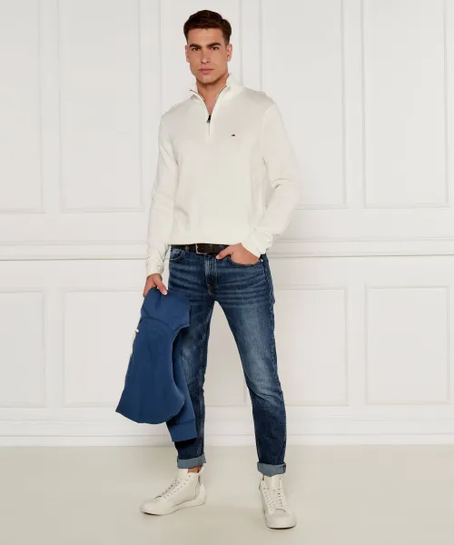 Δερμάτινος sneakers Calvin Klein εκρί