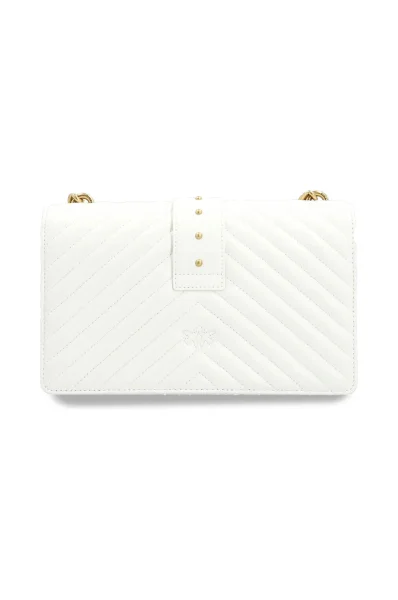 Δερμάτινα ταχυδρομική τσάντα LOVE CLASSIC ICON V Pinko άσπρο