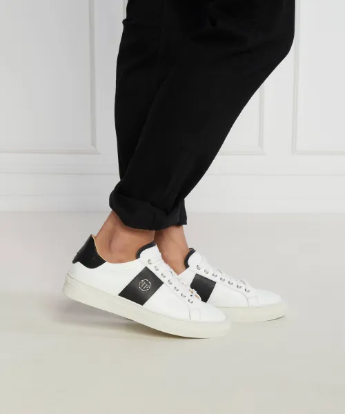 Δερμάτινος sneakers Philipp Plein άσπρο