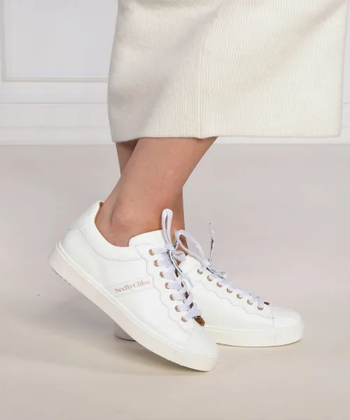 Δερμάτινος sneakers ESSIE See By Chloé άσπρο