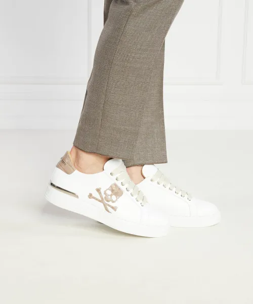 Δερμάτινος sneakers Philipp Plein άσπρο
