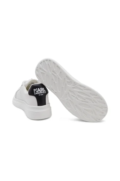 Δερμάτινος sneakers Karl Lagerfeld Kids άσπρο