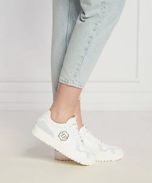 Δερμάτινος sneakers Philipp Plein άσπρο