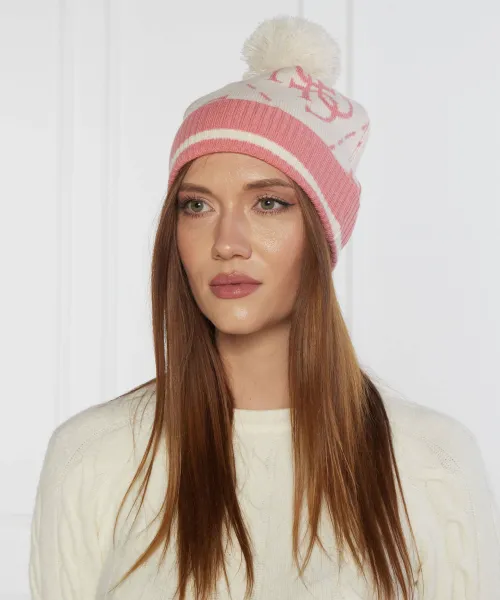 Καπέλο 4G BEANIE | με την προσθήκη μαλλιού GUESS ACTIVE ροζ