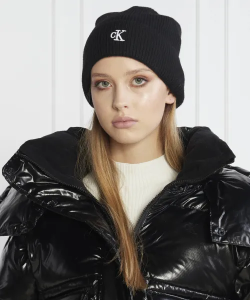 Καπέλο | με την προσθήκη μαλλιού και κασμίρι Calvin Klein Jeans μαύρο