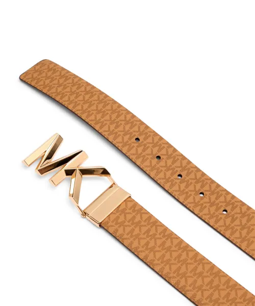 Δερμάτινος ιμάντας διπλής όψης Michael Kors καφέ
